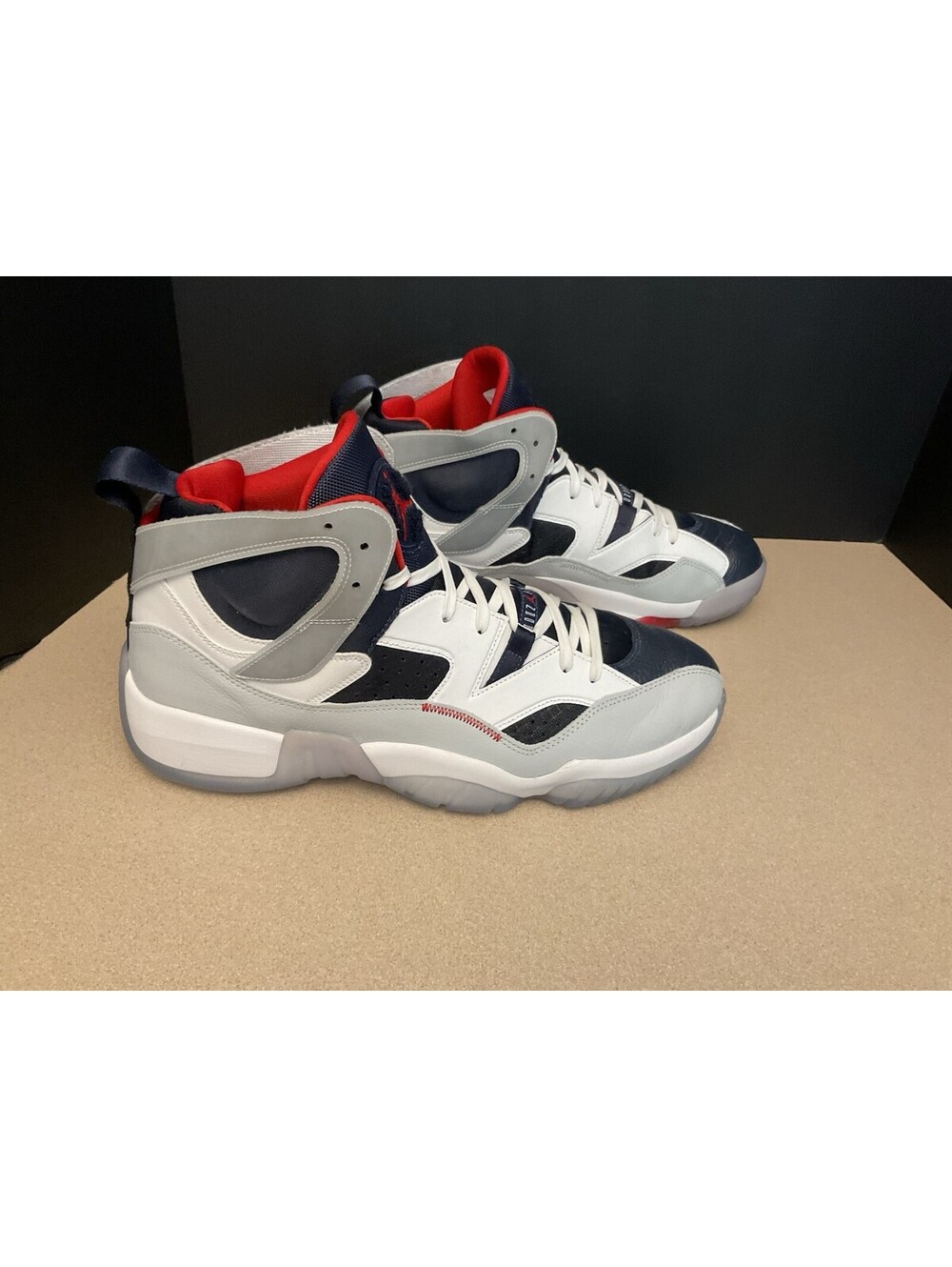 Mens Nike Air Jordan Jumpman Two Trey Olympic Red Shoes. DO1925-101. Size 14.